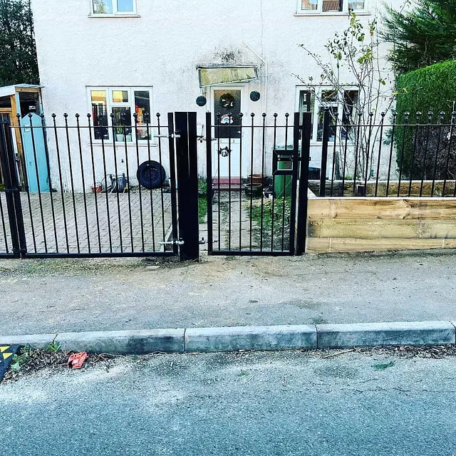 metal fencing and gate